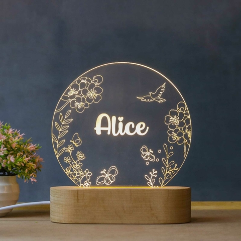 Luminária de mesa - Personalizado Jardim Encantado com NOME - loja online