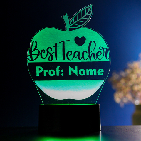 Luminária Led - Best Teacher personalizado com NOME do professor