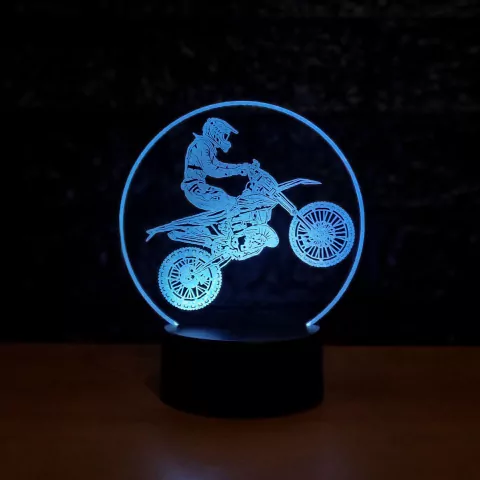 Luminária De Mesa Led 3D | Motocross Empinando - loja online