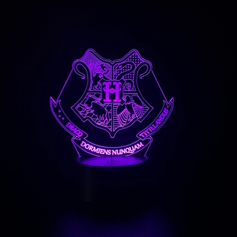 Luminária De Mesa Led 3D | Hogwarts Logo - Harry Potter - loja online