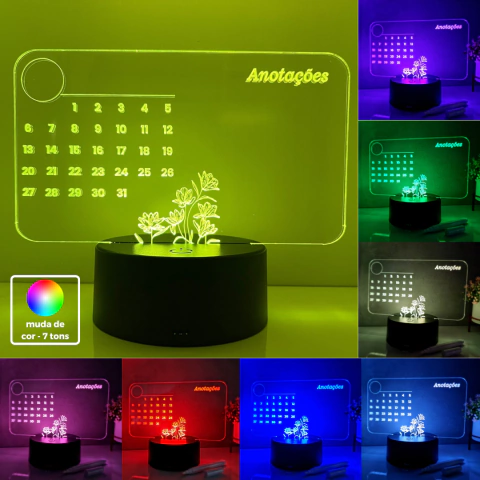 Luminária calendário com Logo personalizada na internet