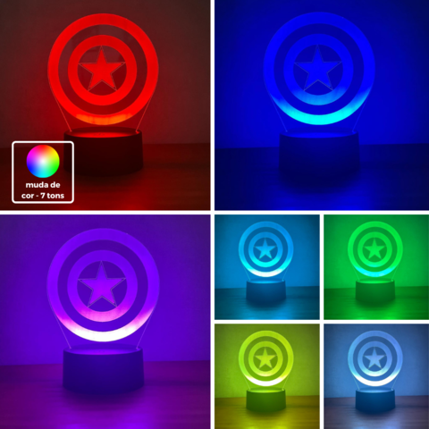 Atacado Luminária - Qualquer modelo do catálogo, Iluminação 7 cores (base B1) - loja online