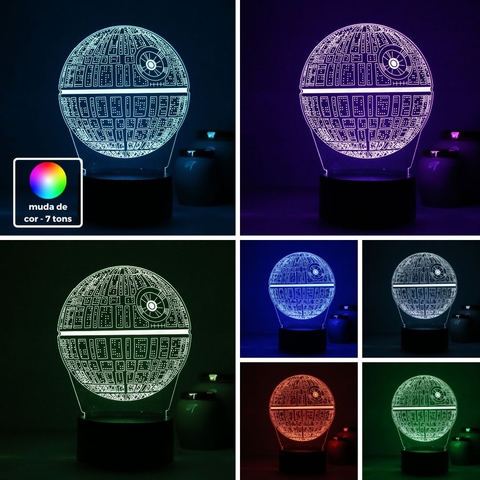 Luminária De Mesa Led 3D | Estrela da Morte - Star Wars
