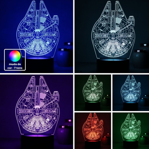 Luminária De Mesa Led 3D | Millennium Falcon - Star Wars