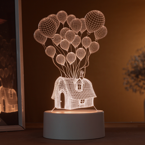 Luminária Led - Up altas aventuras- casa com balões