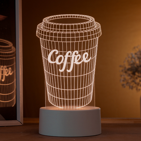 Luminária Led - Copo de café 3D