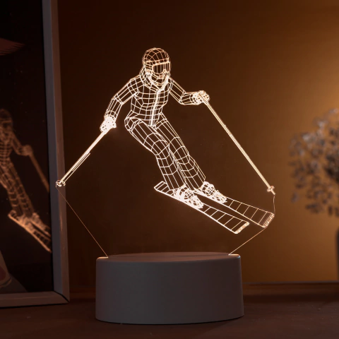 Luminária Led - Esquiador 3D