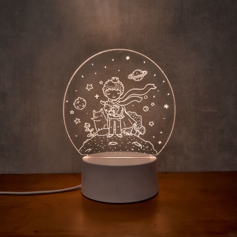 Luminária De Mesa Led 3D | O Pequeno Príncipe - Redondo na internet