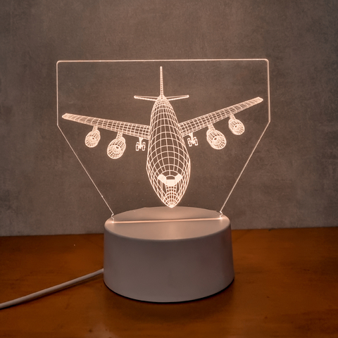 Luminária De Mesa Led 3D | Avião de Frente - PopLumos