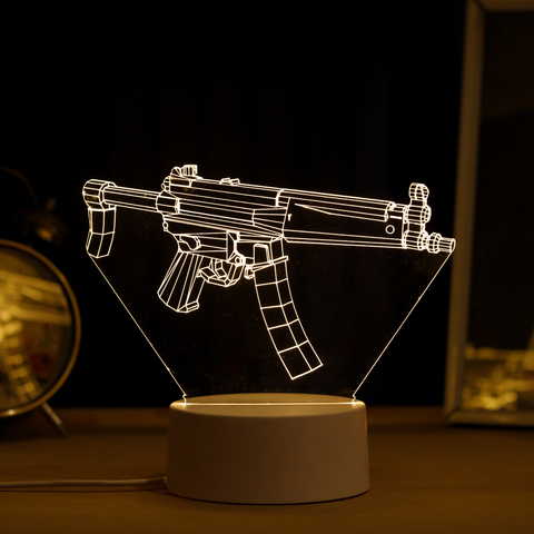 Luminária De Mesa Led 3D | Arma - AK-47