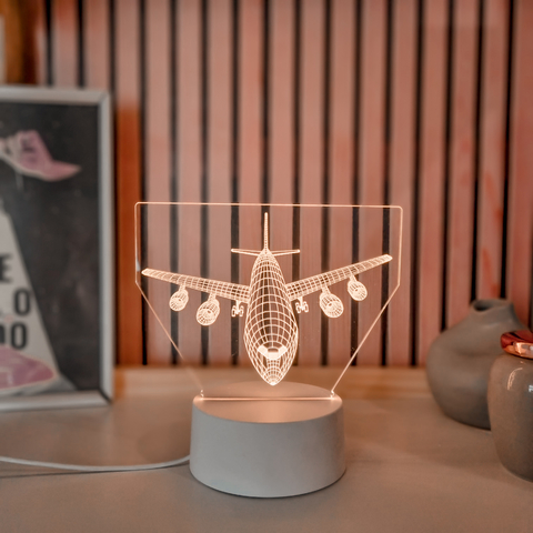 Luminária De Mesa Led 3D | Avião de Frente na internet
