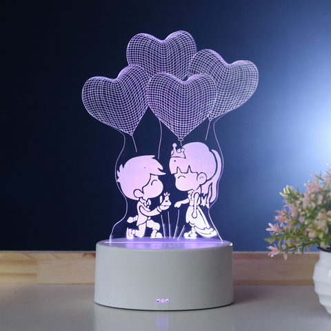 Luminária De Mesa Led 3D - Noivinhos