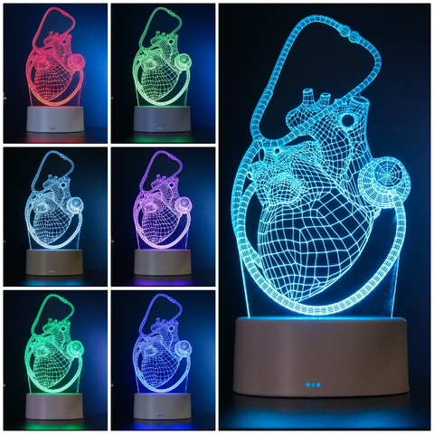 Luminária Led Corpo Humano - Coração com Estetoscópio na internet