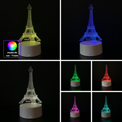 Luminária De Mesa Led 3D | Torre Eiffel - loja online