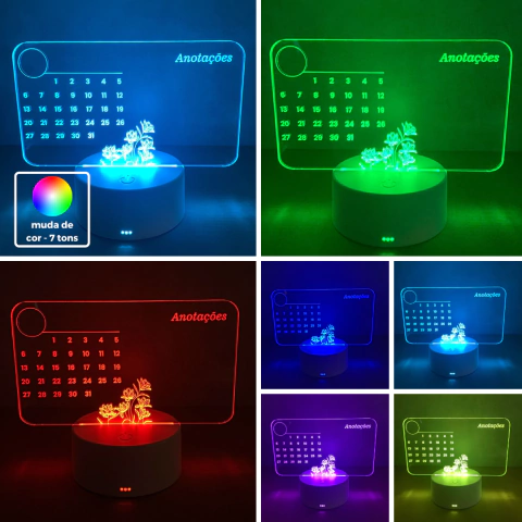 Luminária calendário com Logo personalizada