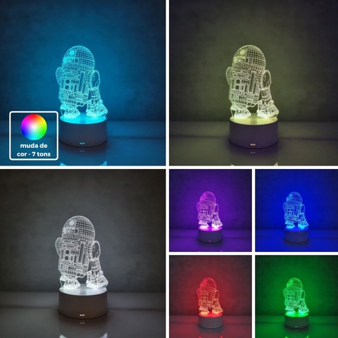 Luminária De Mesa Led 3D | R2D2 - Star Wars - loja online