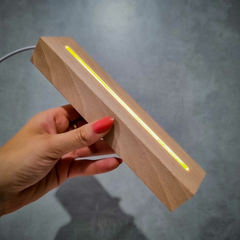 Cavalo - Luminária Led 3d com Base de Madeira