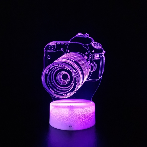 Luminária De Mesa Led 3D | Câmera Fotográfica - loja online