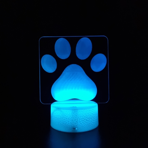 Luminária De Mesa Led 3D | Pata de Cachorro - PET - comprar online