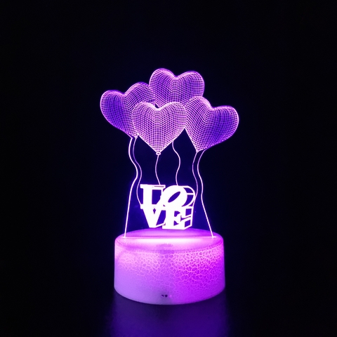 Luminária De Mesa Led 3D | Love - Amor