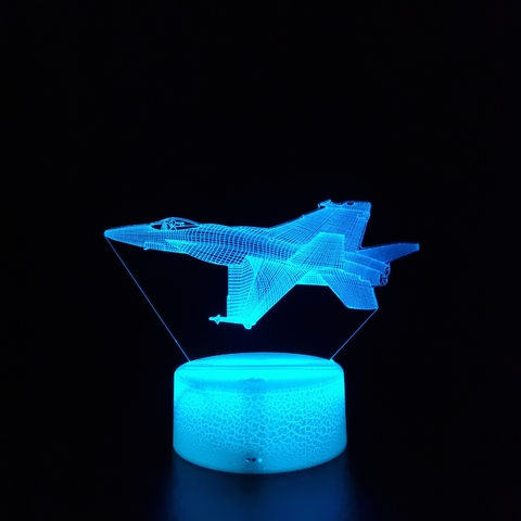 Luminária De Mesa Led 3D | Avião Militar - Caça na internet