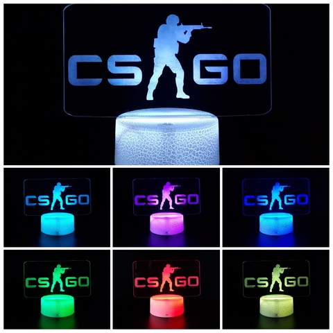 Luminária De Mesa Led 3D | CS GO Counter-Strike: Global Offensive