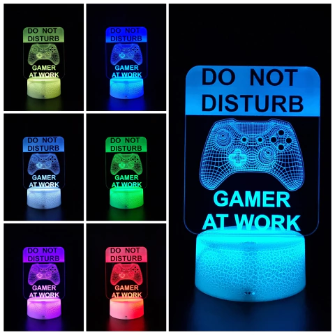 Luminária de Mesa Led 3D | Do Not Disturb - Não Pertube Gamer - loja online