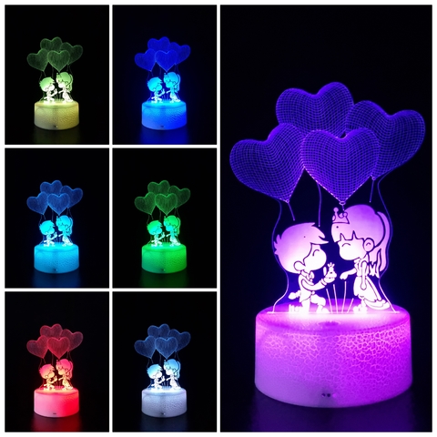 Luminária De Mesa Led 3D - Noivinhos - comprar online