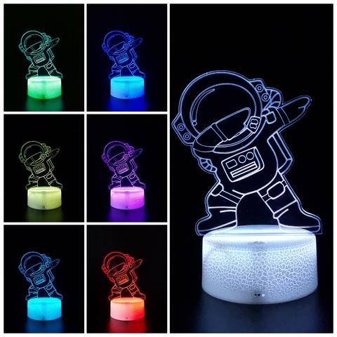 Luminária led 3D - Astronauta apontando na internet