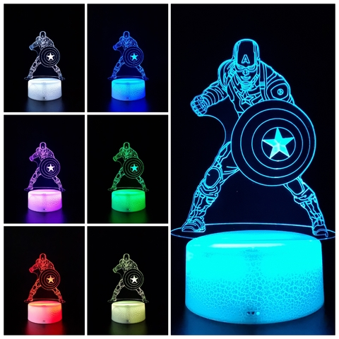 Luminária De Mesa Led 3D | Capitão América Corpo - loja online
