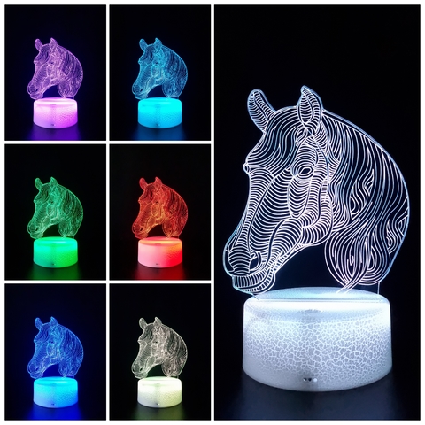 Luminária de Mesa Led 3D | Cavalo - Hipismo na internet