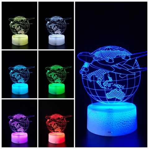 Luminária De Mesa Led 3D | Globo Avião - loja online