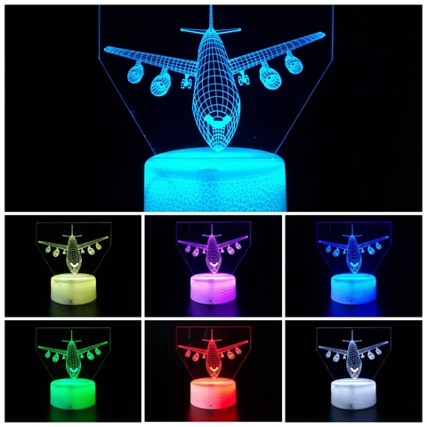 Luminária De Mesa Led 3D | Avião de Frente - loja online