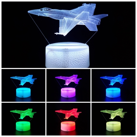 Luminária De Mesa Led 3D | Avião Militar - Caça - loja online