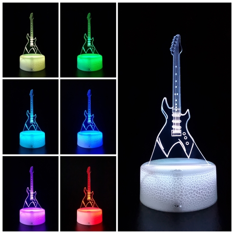 Luminária De Mesa Led 3D | Guitarra | Abajur - loja online