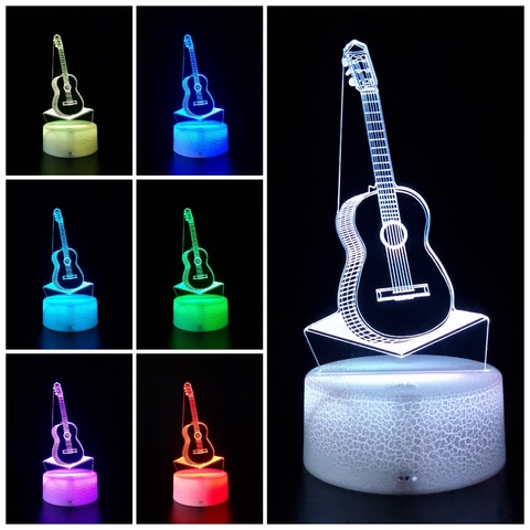 Luminária De Mesa Led 3D | Violão na internet