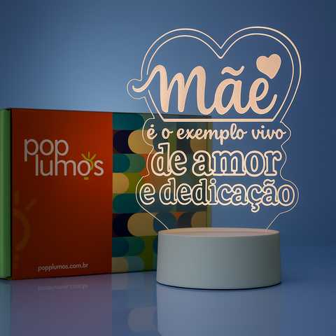 Luminária Dia das Mães "Mãe é um exemplo vivo de amor e dedicação" - loja online