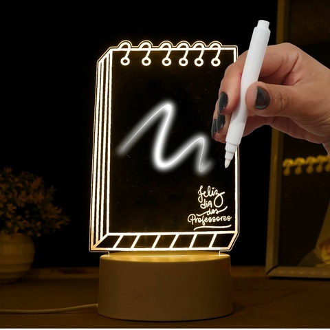 Luminária Led - Lousa Bloco de notas Dia do Professor com canetinha na internet