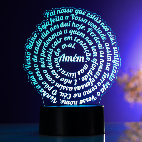 Luminária Led - Oração Pai Nosso, Mandala