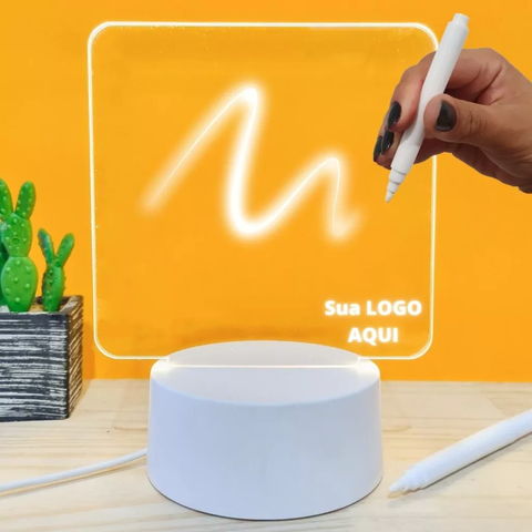 Luminária Lousa com Logo personalizada