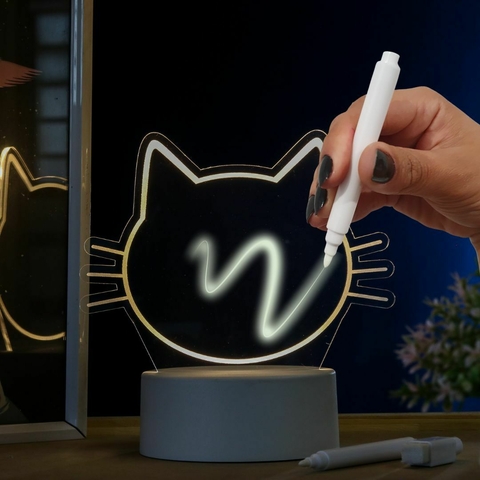 Luminária Lousa de Escrever Gatinho+ canetinha