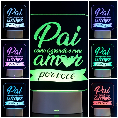 Luminária Led - Pai como é grande o meu Amor por você - loja online