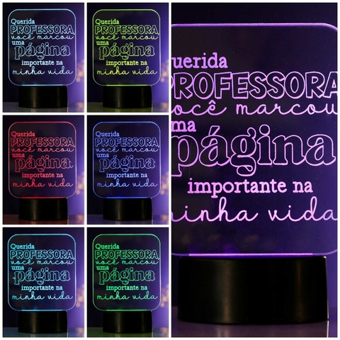 Luminária Led - Querida Professora, você marcou uma página importante na minha vida - comprar online