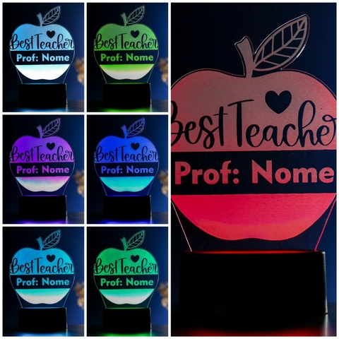 Luminária Led - Best Teacher personalizado com NOME do professor - comprar online