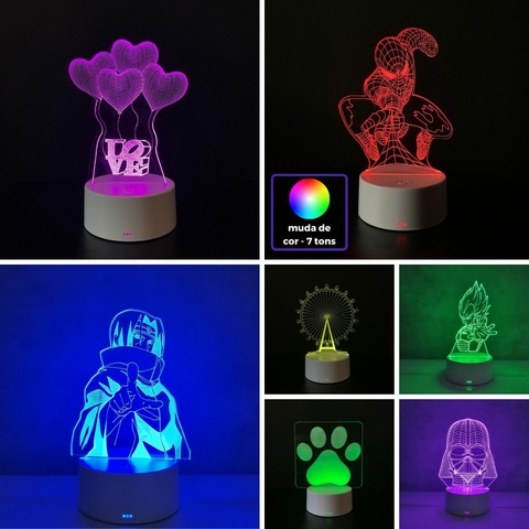 Atacado Luminária - Qualquer modelo do catálogo, iluminação 7 cores - Base B4