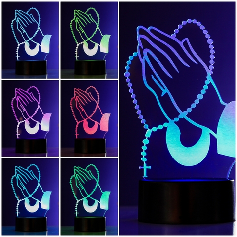 Luminária Led - Mãos rezando, oração - comprar online