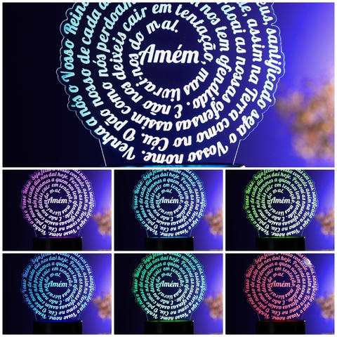 Luminária Led - Oração Pai Nosso, Mandala - comprar online