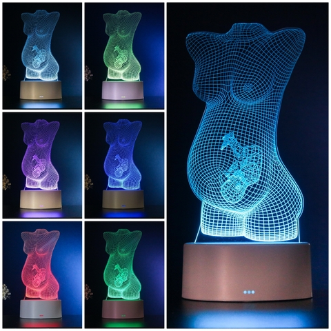 Luminária Led Corpo Humano - Grávida na internet