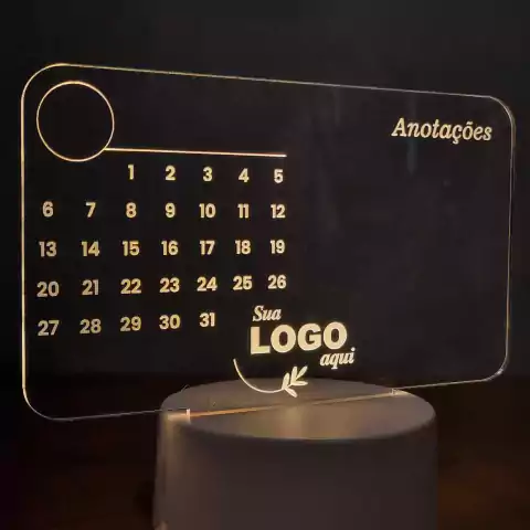 Luminária calendário com Logo personalizada