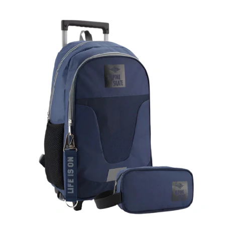 Mochila Carro Alpine Skate con cartuchera Negra y Azul
